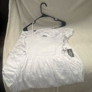 Ruffle Trim Spaghetti Dress Medium